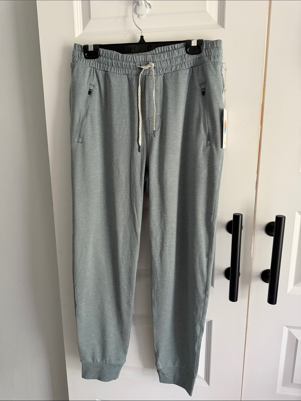 Vuori Men's Ponte performance  Jogger Pants -misty blue‎ heather large